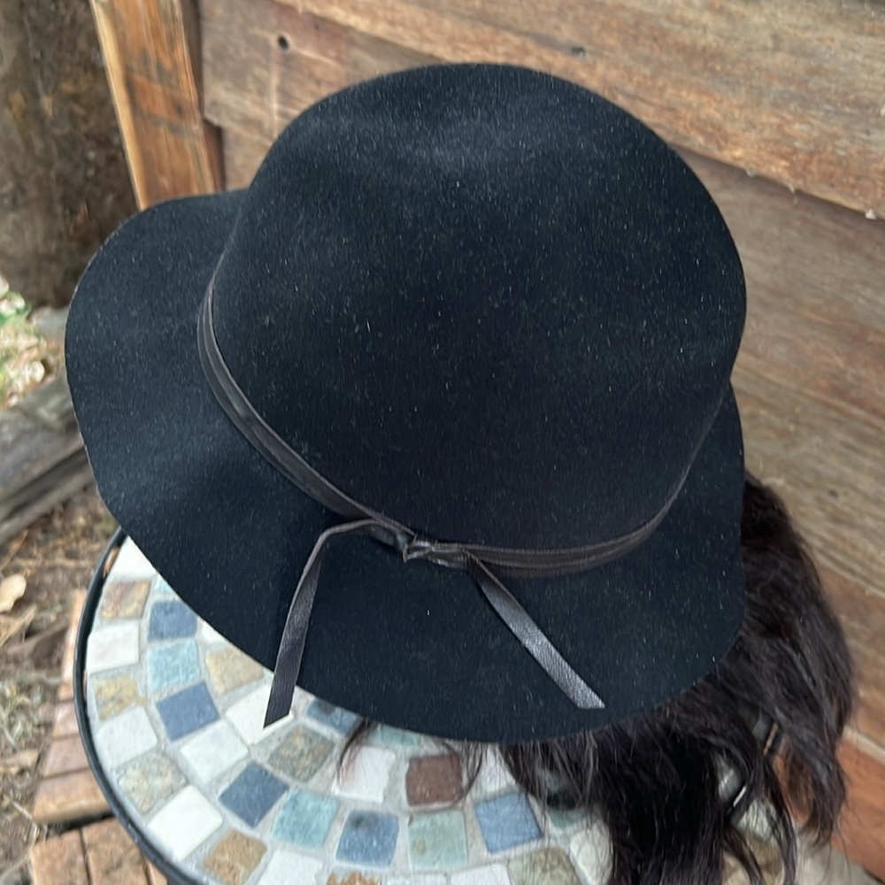 Bailey of Hollywood hat leather strap black felt poet - Picture 4 of 7